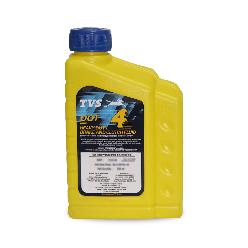 TVS DOT4 Brake and Clutch Fluid 250ml – Heavy Duty, High-Performance Motorcycle Fluid