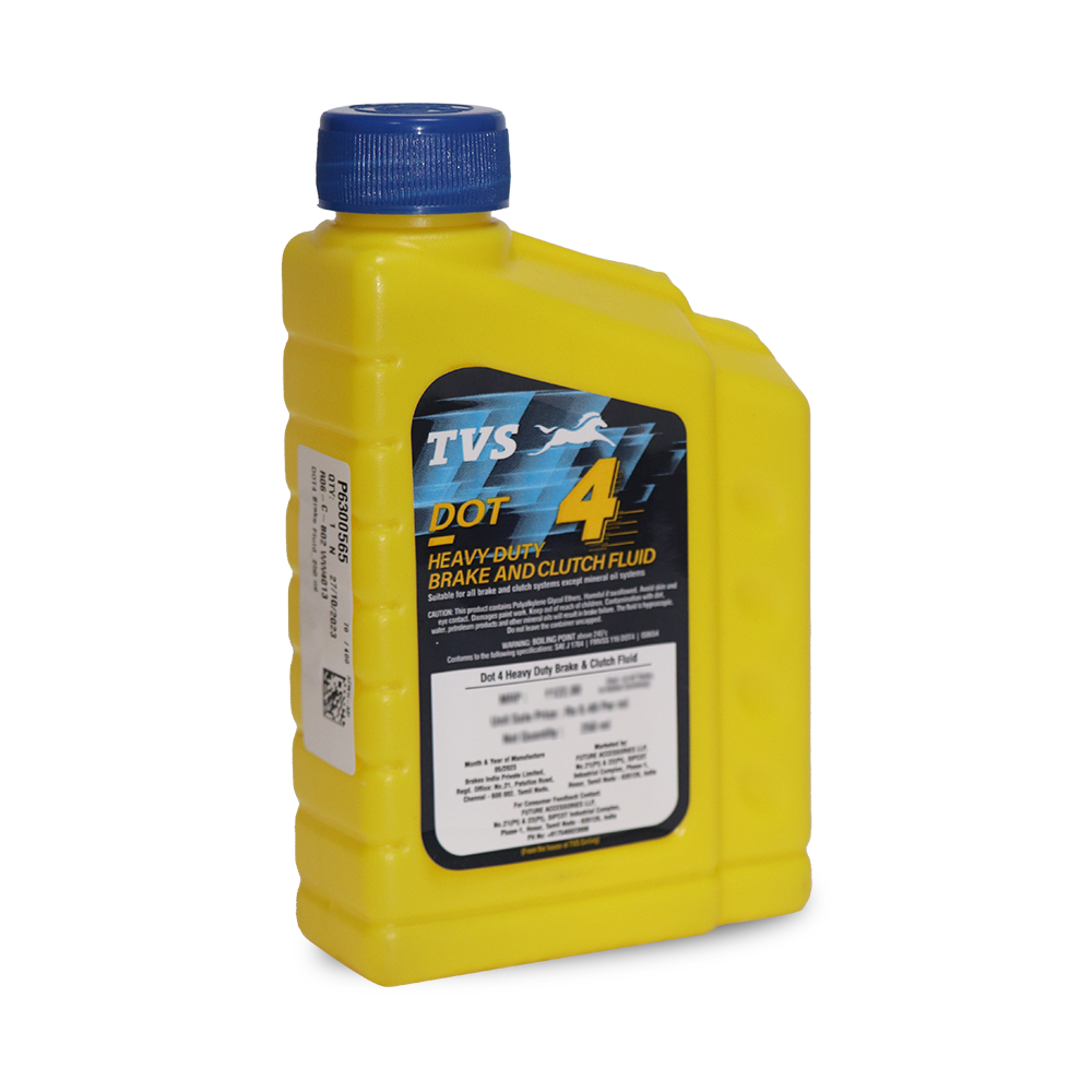 TVS DOT4 Brake and Clutch Fluid 250ml – Heavy Duty, High-Performance Motorcycle Fluid