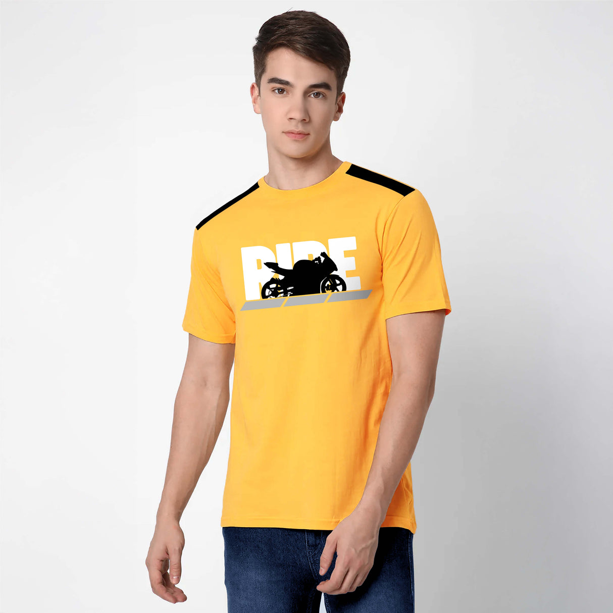 TVS Cotton Crew Neck T-Shirt with Reflective Safety Sticker for High Visibility & Everyday Comfort