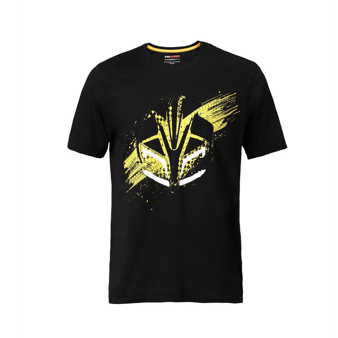 TVS Racing Arsenal Black Cyborg Crew Neck T-Shirt – 100% Cotton, Breathable & Comfortable