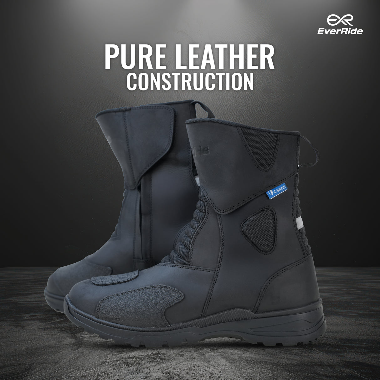 EverRide Hexatour Premium Sport Touring Riding Boots with Cerros Ankle Protection