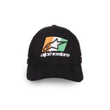 TVS Racing x Alpinestars Cap – 100% Cotton Twill, Breathable & Skin-Friendly Fabric, 6-Panel Design, Adjustable Metal Buckle Closure, Flexible Peak for Sunshade, and Embroidered Branding