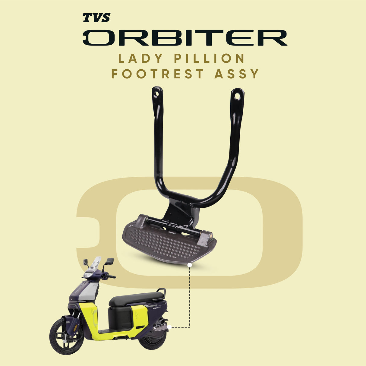 TVS Orbiter Lady Pillion Footrest Kit Assembly