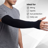 EverRide Arm Sleeves for Men & Women | Skin Fit | Thumb Hole | Free Size | UV Protection