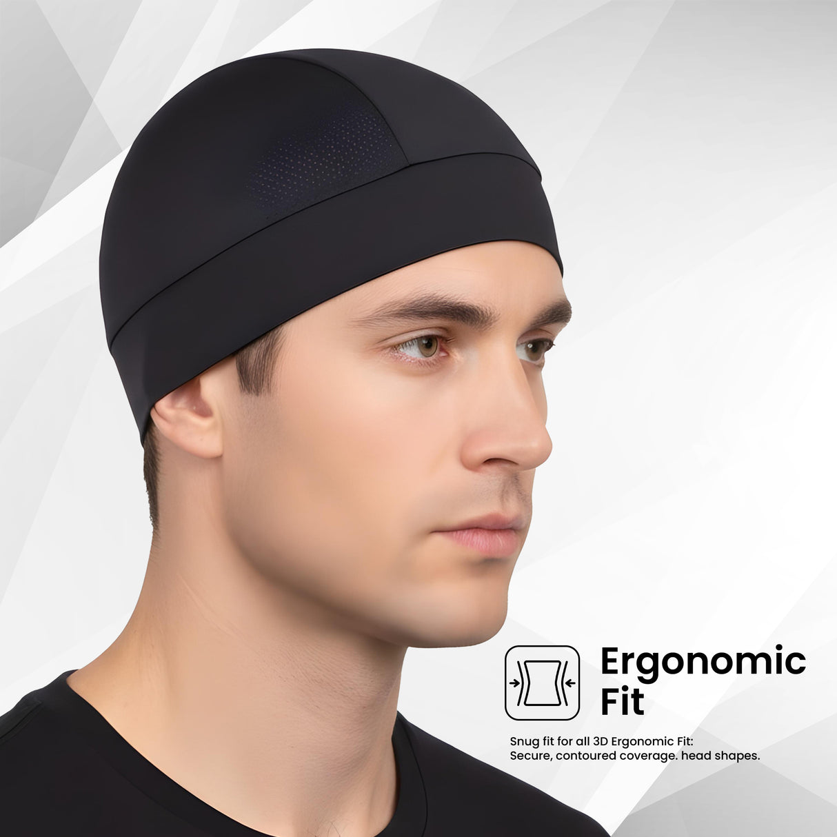 EverRide Breathable Skull Cap for Men & Women | Ergonomic Fit | 4-Way Stretch | Shape Retention | Lightweight & Sweat Wicking
