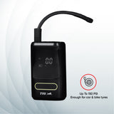 TVS Portable Tyre Air Inflator 150 PSI – Digital Meter, LED Light, Multi-Nozzle, Multi-Mode, Rechargeable 2000*2 mAh Battery Air Pump for Car, Bike & Bicycle
