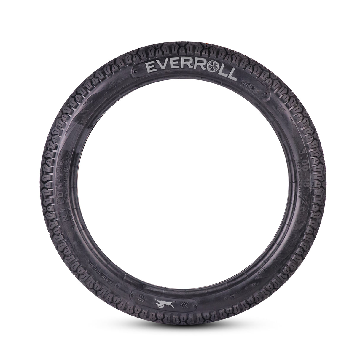 EverRoll Rear Nylon Tyre with Tube - 3.00-18 TT PM MC28 | Vehicle Compatibility - TVS Radeon