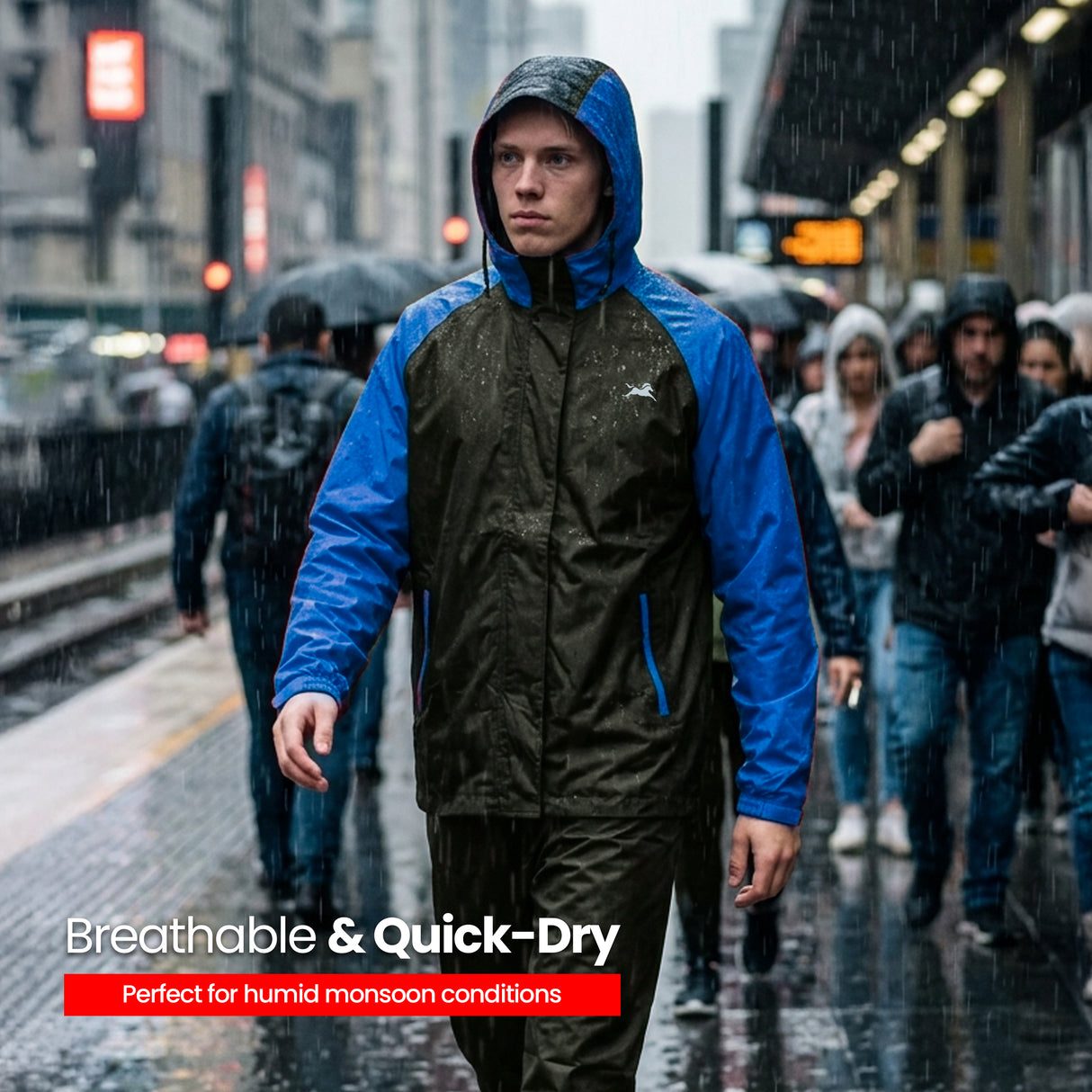 TVS Waterproof Riding Rain Suit | Dual Tone Waterproof Jacket & Pant for Bike Riders