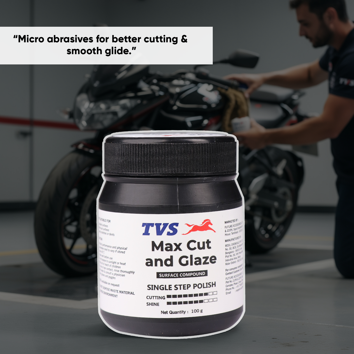 TVS Max Cut and Glaze – Single Step Polish, 100g