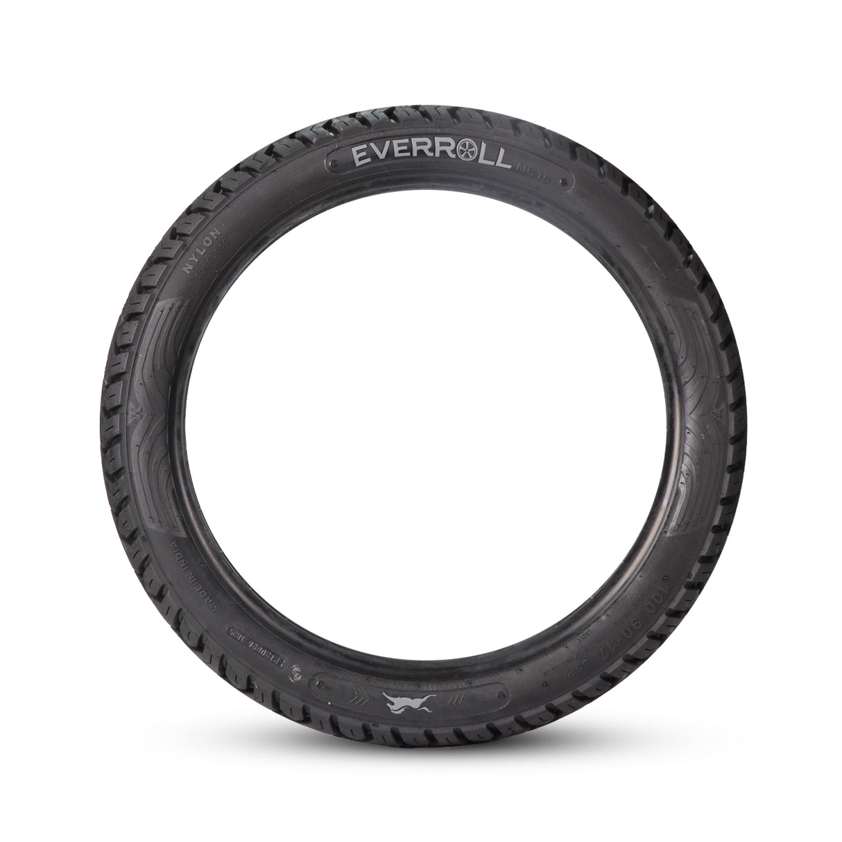 EverRoll Rear Tubeless Nylon Tyre - 100/90-17 TL PM MC16 | Vehicle Compatibility - TVS Flame DS 125, TVS Raider