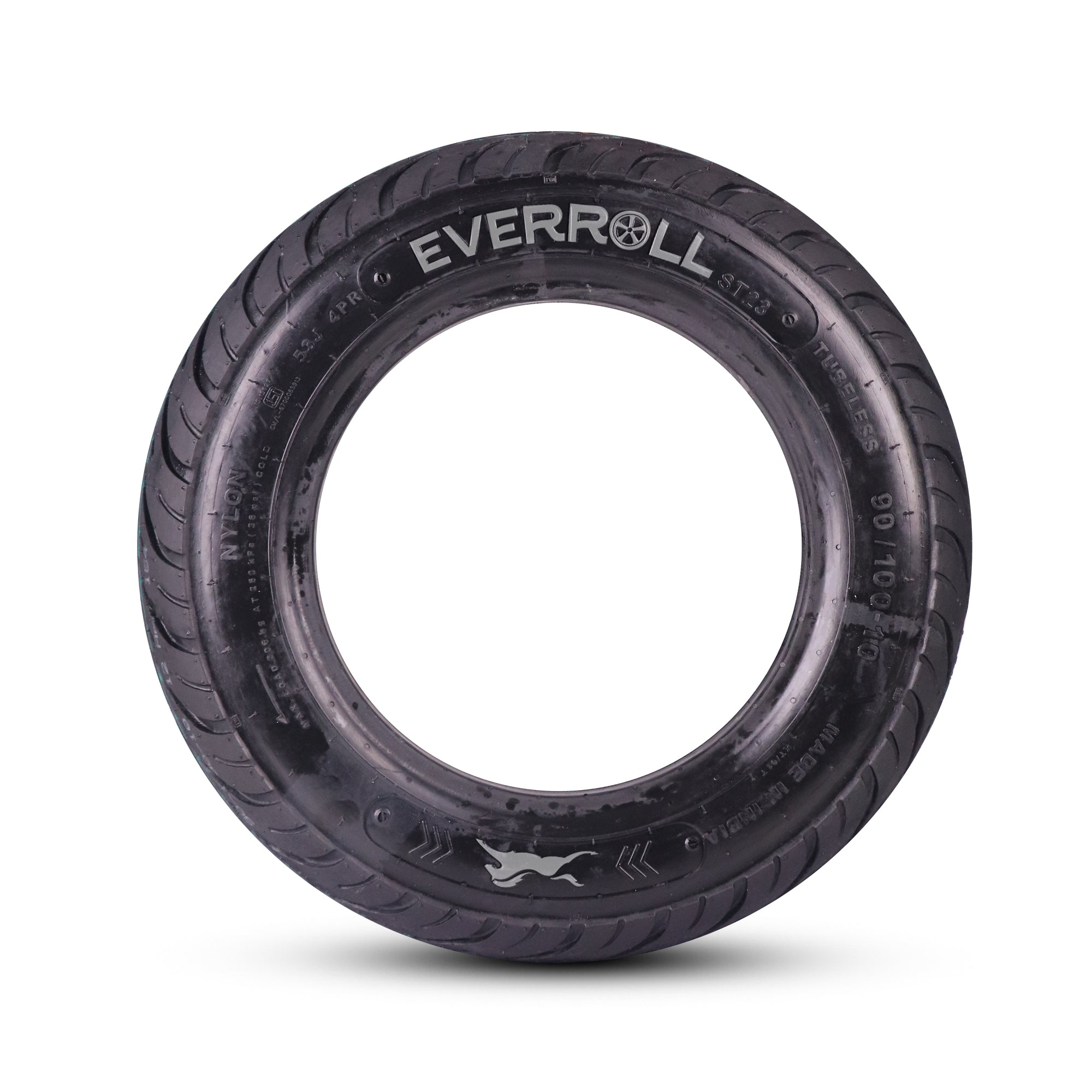 EverRoll Front and Rear Nylon Tubeless Tyre - 90/100-10 TL PM ST23