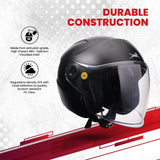 TVS ACE Open Face Unisex Helmet with Full Coverage Visor - ISI Certified
