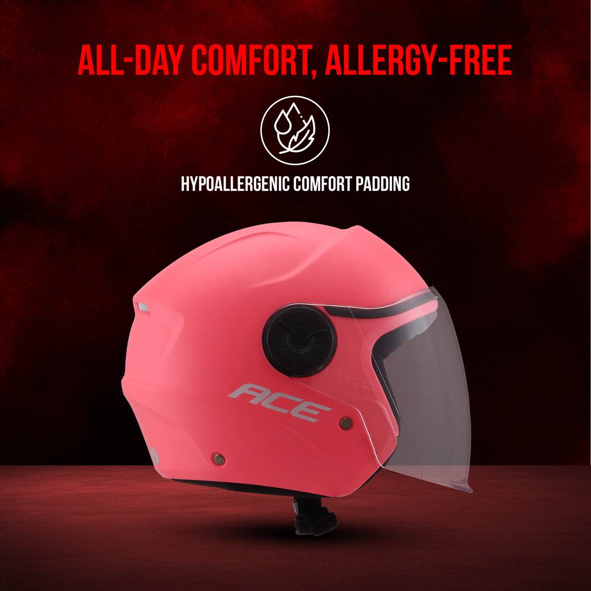 Xtrac Ace Open Face Helmet for Men & Women | ISI Certified