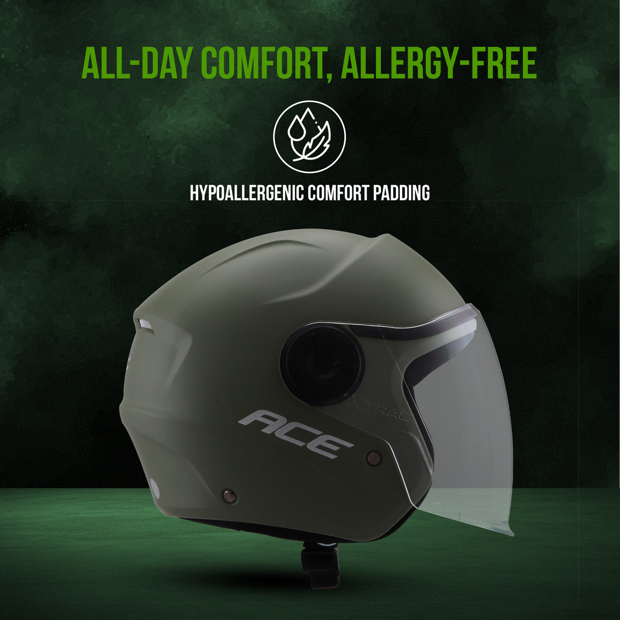 Xtrac Ace Open Face Helmet for Men & Women | ISI Certified