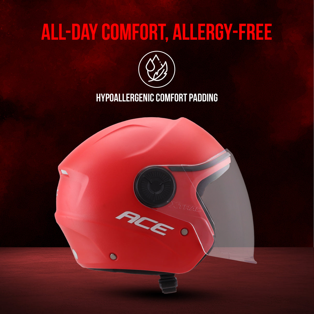 Xtrac Ace Open Face Helmet for Men & Women | ISI Certified