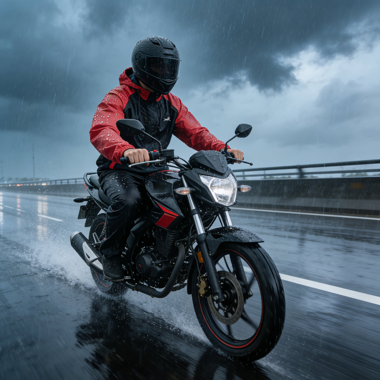 TVS Waterproof Riding Rain Suit | Dual Tone Waterproof Jacket & Pant for Bike Riders