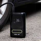 TVS Portable Tyre Air Inflator 150 PSI – Digital Meter, LED Light, Multi-Nozzle, Multi-Mode, Rechargeable 2000*2 mAh Battery Air Pump for Car, Bike & Bicycle