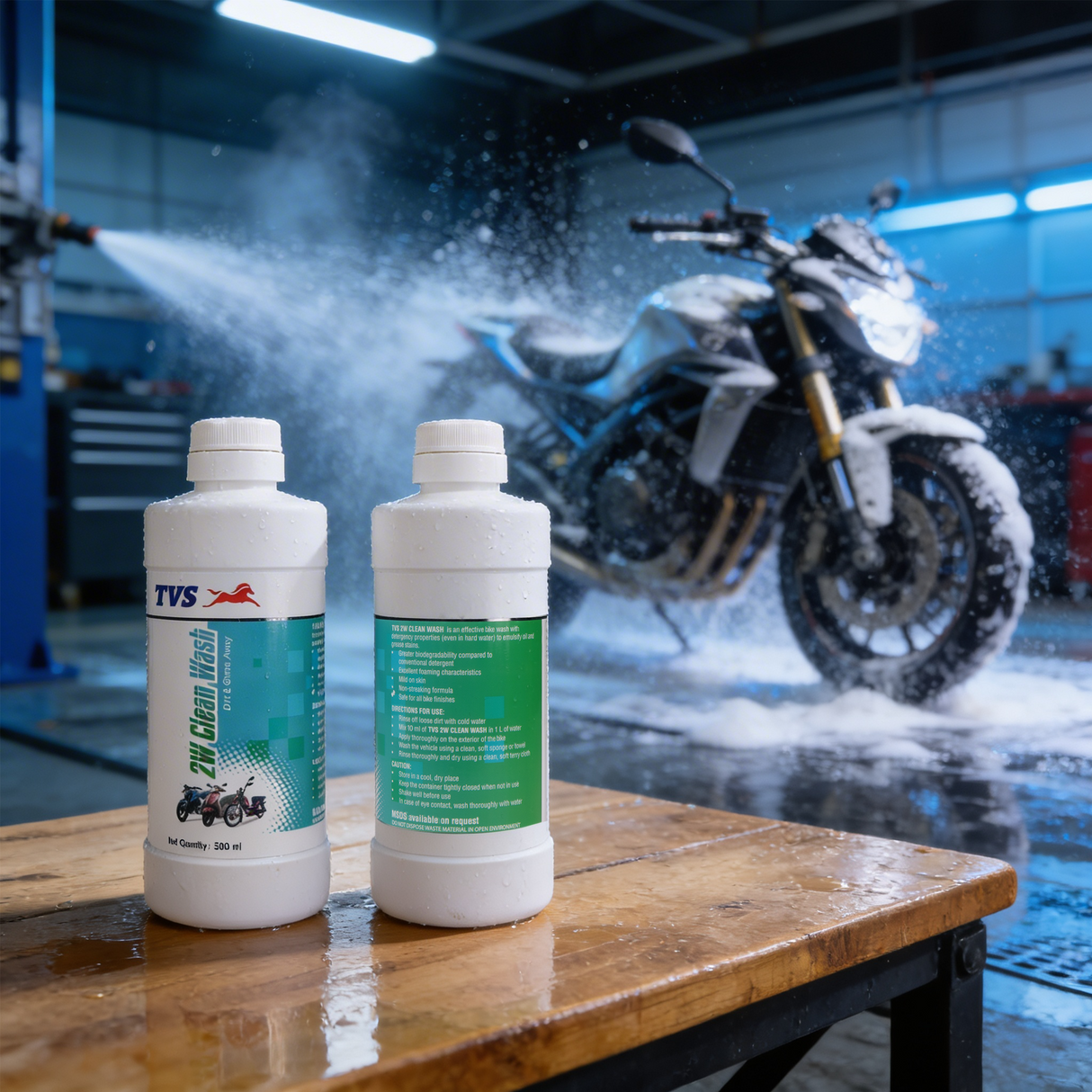 TVS Clean Wash 500 ml | Tough on Grease, Gentle on Shine