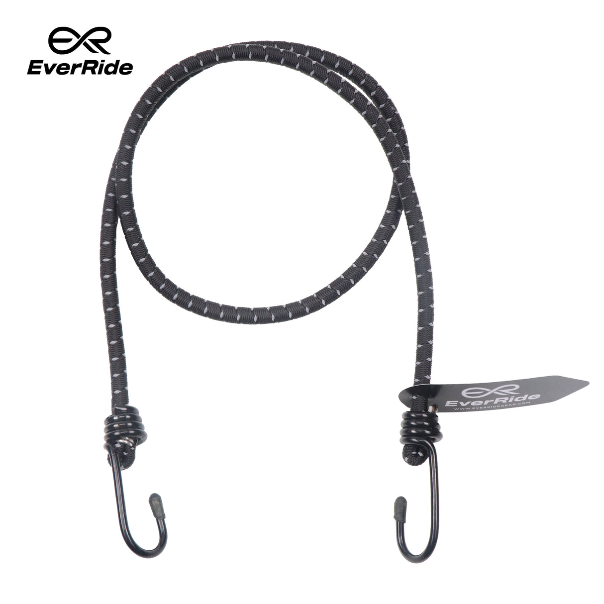 EverRide Heavy Duty Reflective Bungee Cord – 3 Feet | Color; Black