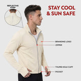 TVS Sunscreen Jacket for Men | UPF 50+ UV Protection | Lightweight, Breathable & Quick-Dry Jacket | Odor Control Technology | Anti-Tan Shield | Summer Jacket for Men