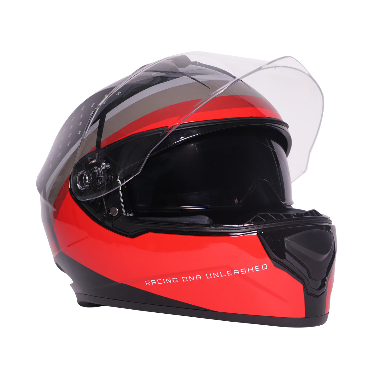 TVS Racing Phantom Series Full Face Dual Visor Helmet for Men | Premium Bike Helmets with ABS Shell, UV Paint | Quick Release System | Aerodynamic Design | DOT & ISI Certified (Black V2)