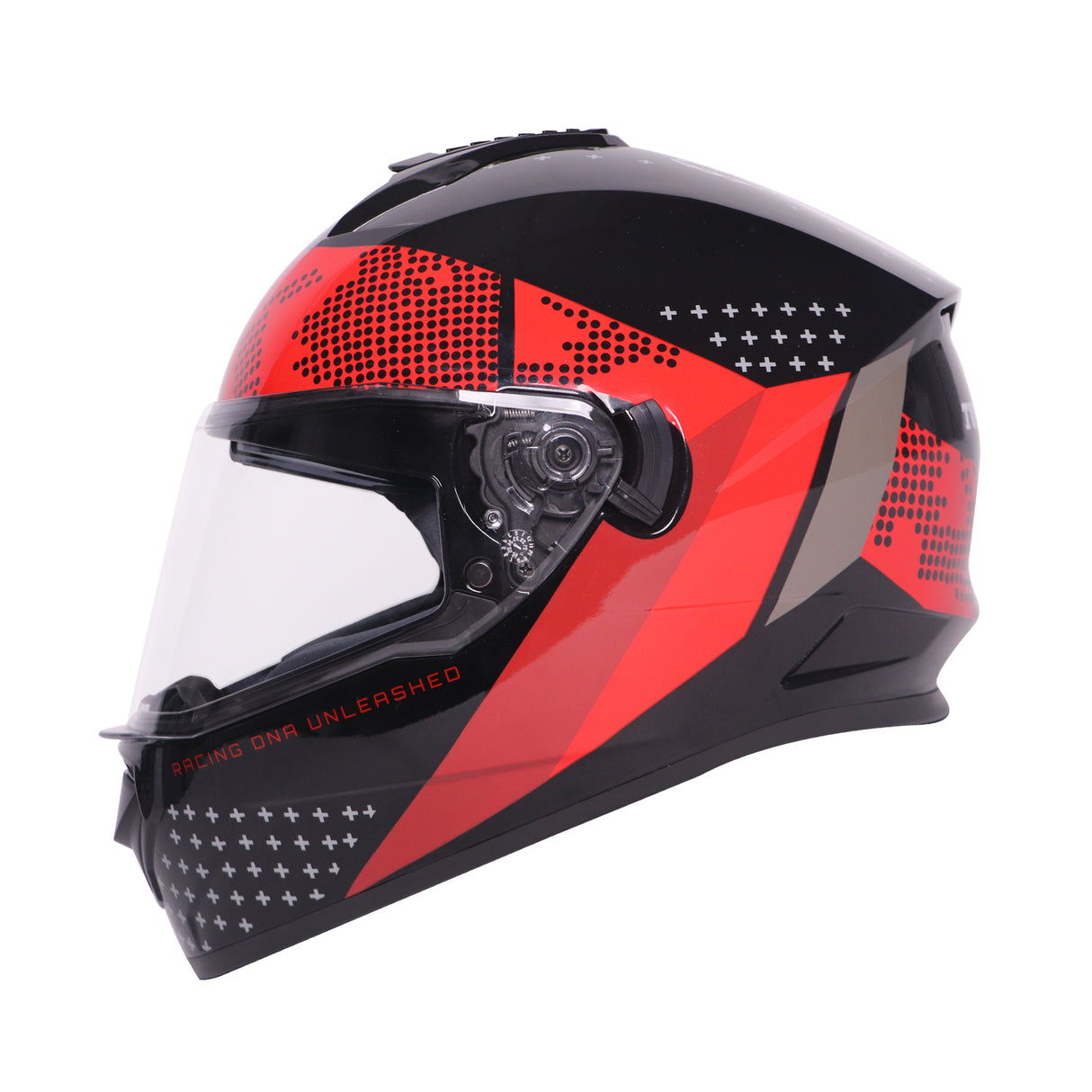 TVS Racing Phantom Series Full Face Dual Visor Helmet for Men | Premium Bike Helmets with ABS Shell, UV Paint | Quick Release System | Aerodynamic Design | DOT & ISI Certified (Black V1)