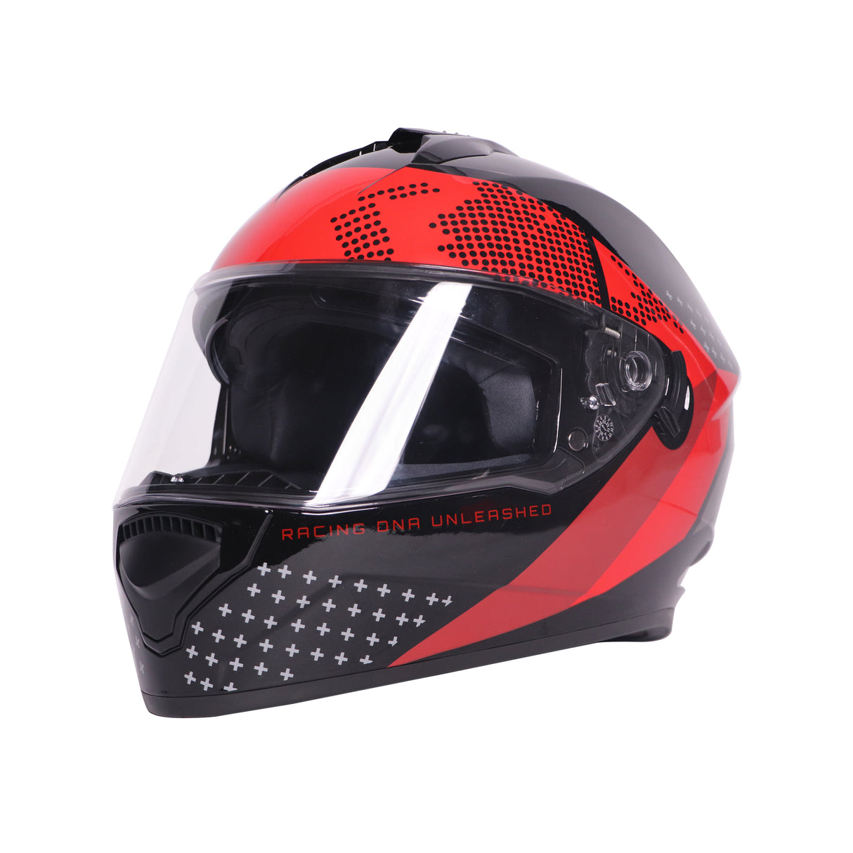 TVS Racing Phantom Series Full Face Dual Visor Helmet for Men | Premium Bike Helmets with ABS Shell, UV Paint | Quick Release System | Aerodynamic Design | DOT & ISI Certified (Black V1)