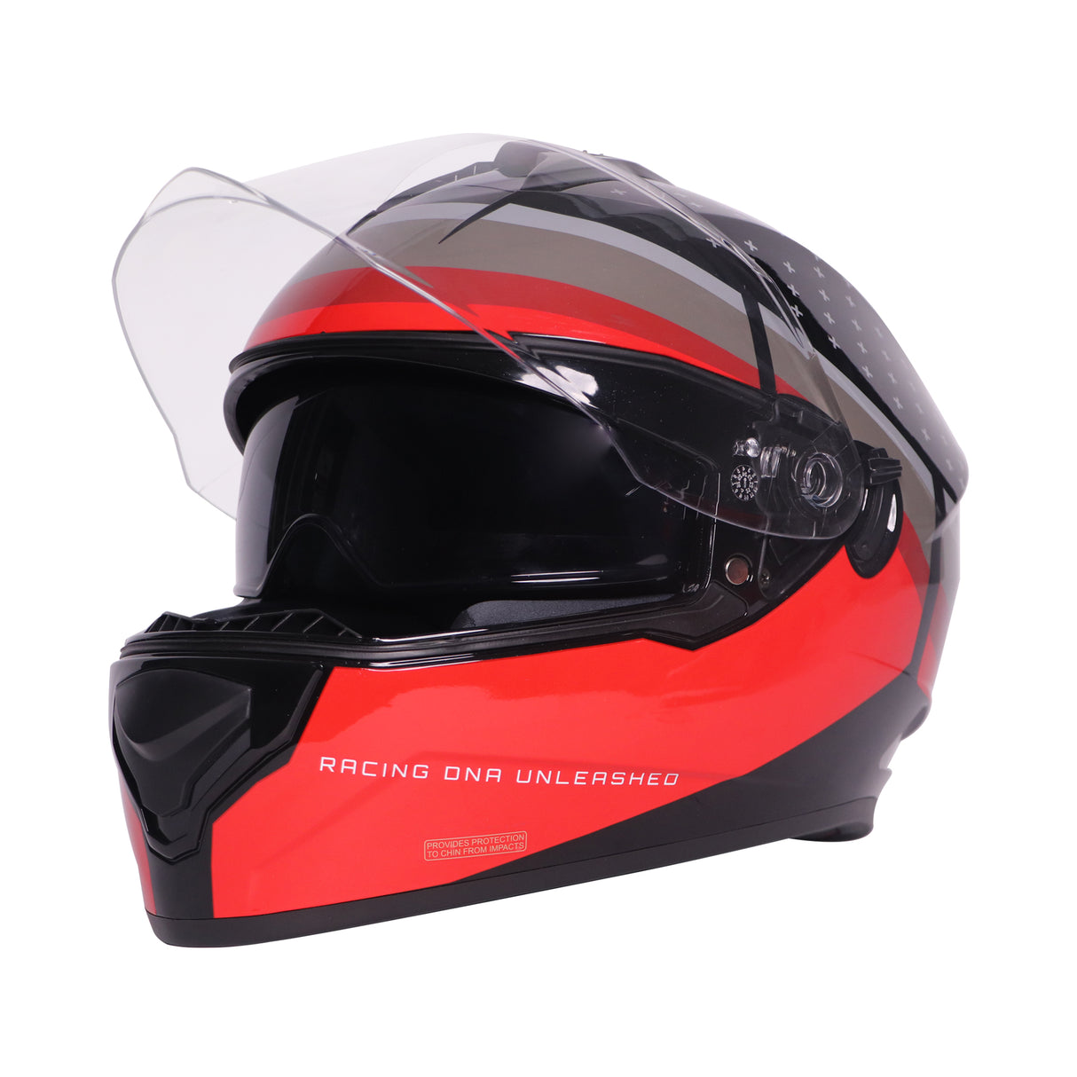 TVS Racing Phantom Series Full Face Dual Visor Helmet for Men | Premium Bike Helmets with ABS Shell, UV Paint | Quick Release System | Aerodynamic Design | DOT & ISI Certified (Black V2)