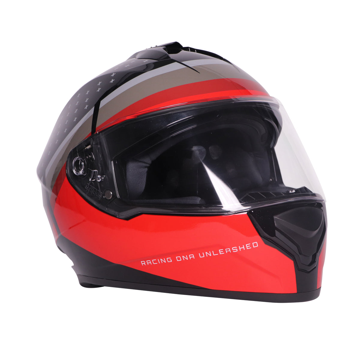 TVS Racing Phantom Series Full Face Dual Visor Helmet for Men | Premium Bike Helmets with ABS Shell, UV Paint | Quick Release System | Aerodynamic Design | DOT & ISI Certified (Black V2)