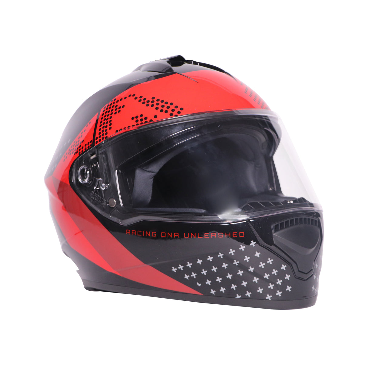 TVS Racing Phantom Series Full Face Dual Visor Helmet for Men | Premium Bike Helmets with ABS Shell, UV Paint | Quick Release System | Aerodynamic Design | DOT & ISI Certified (Black V1)