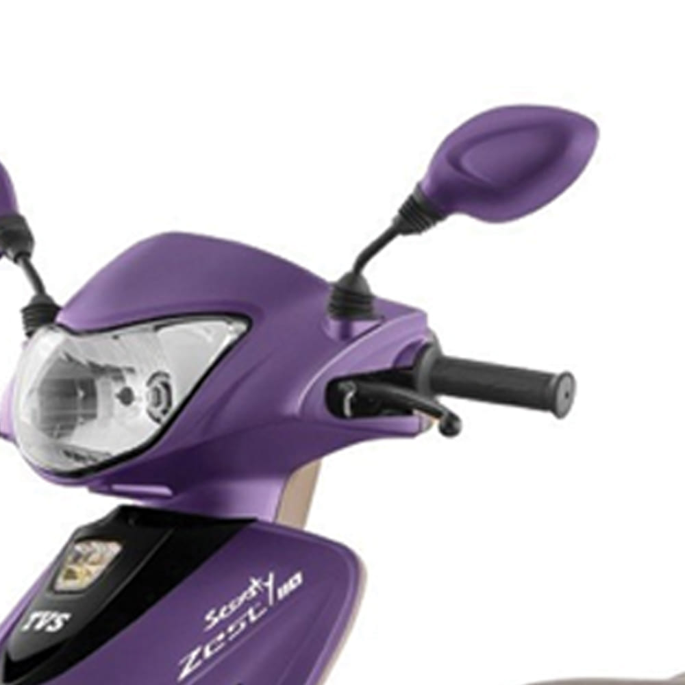 TVS Zest Mirror Set Matte Purple Durable Adjustable for Safety