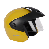 TVS Half Face Motorbike Helmet (Yellow-Black) | ISI DOT Certified Safety