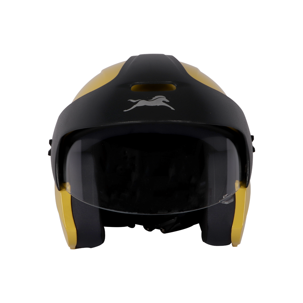 TVS Half Face Motorbike Helmet (Yellow-Black) | ISI DOT Certified Safety