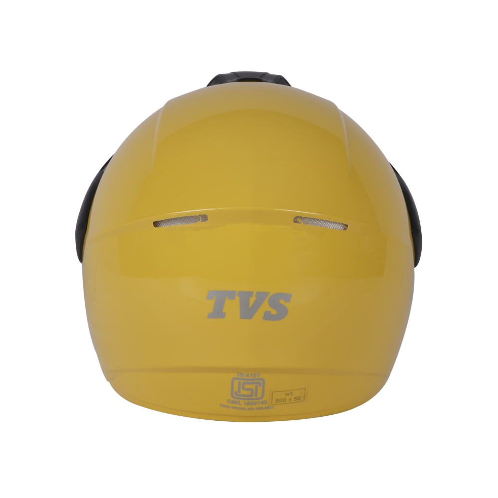 TVS Half Face Motorbike Helmet (Yellow-Black) | ISI DOT Certified Safety