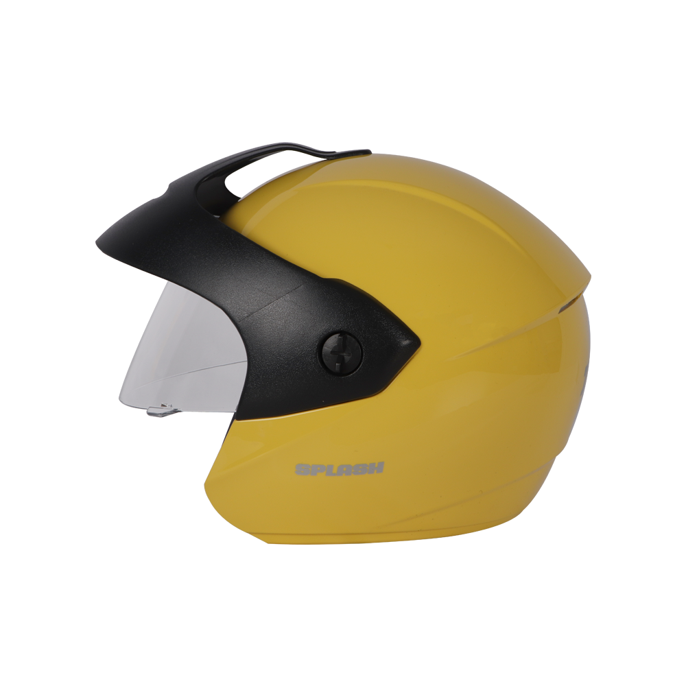 TVS Half Face Motorbike Helmet (Yellow-Black) | ISI DOT Certified Safety