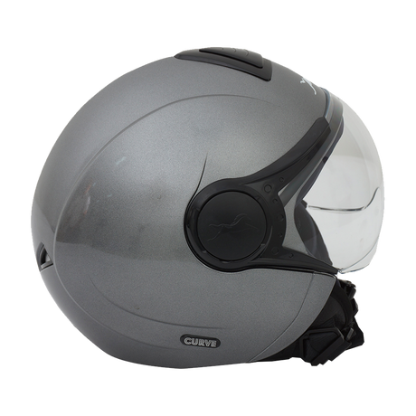 TVS Half Face Helmet Curve Motorbike Helmet (Grey)