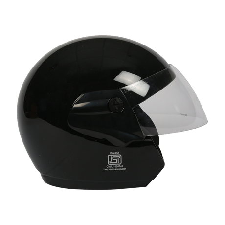 TVS Helmet Half Face Motorbike Helmet (Black-BE)