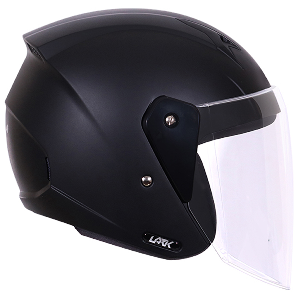 TVS Open Face Helmet | ISI DOT Certified, Matt Finish, Clear Visor, Black