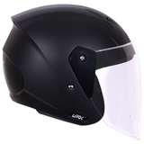 TVS Open Face Helmet - ISI & DOT Certified, Matte Black, Clear Visor | Unisex Helmet for Men & Women