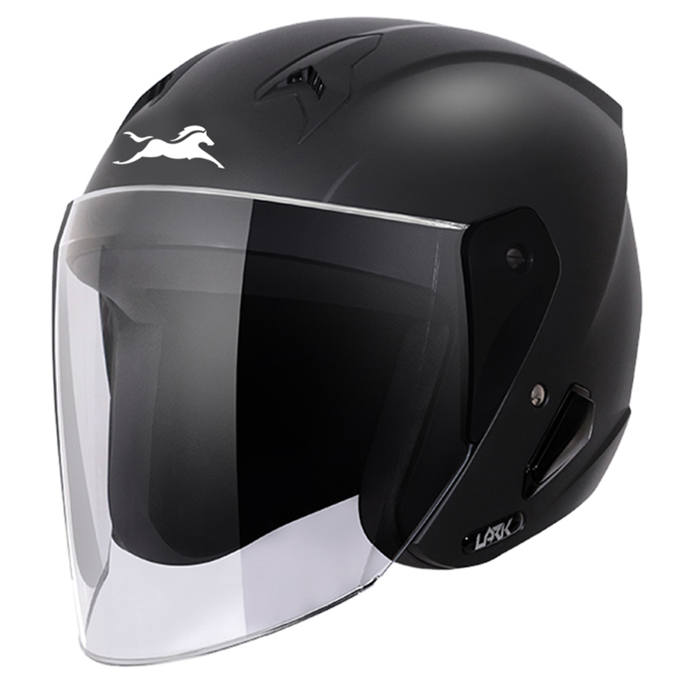 TVS Open Face Helmet - ISI & DOT Certified, Matte Black, Clear Visor | Unisex Helmet for Men & Women