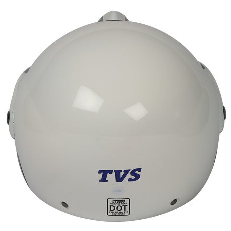 TVS Helmet Half Face Pearl White ML | Premium Safety & Style