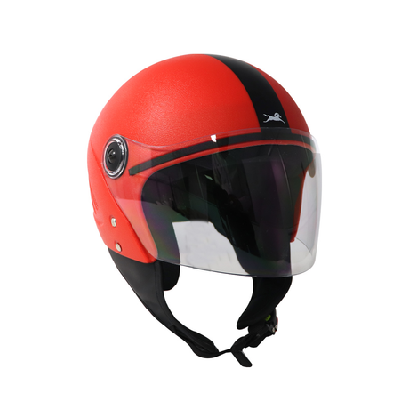 TVS Helmet Half Face Black Eco Red