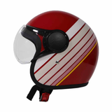 TVS Ronin Half Face Helmet - Red | ISI & DOT Certified | Premium Safety