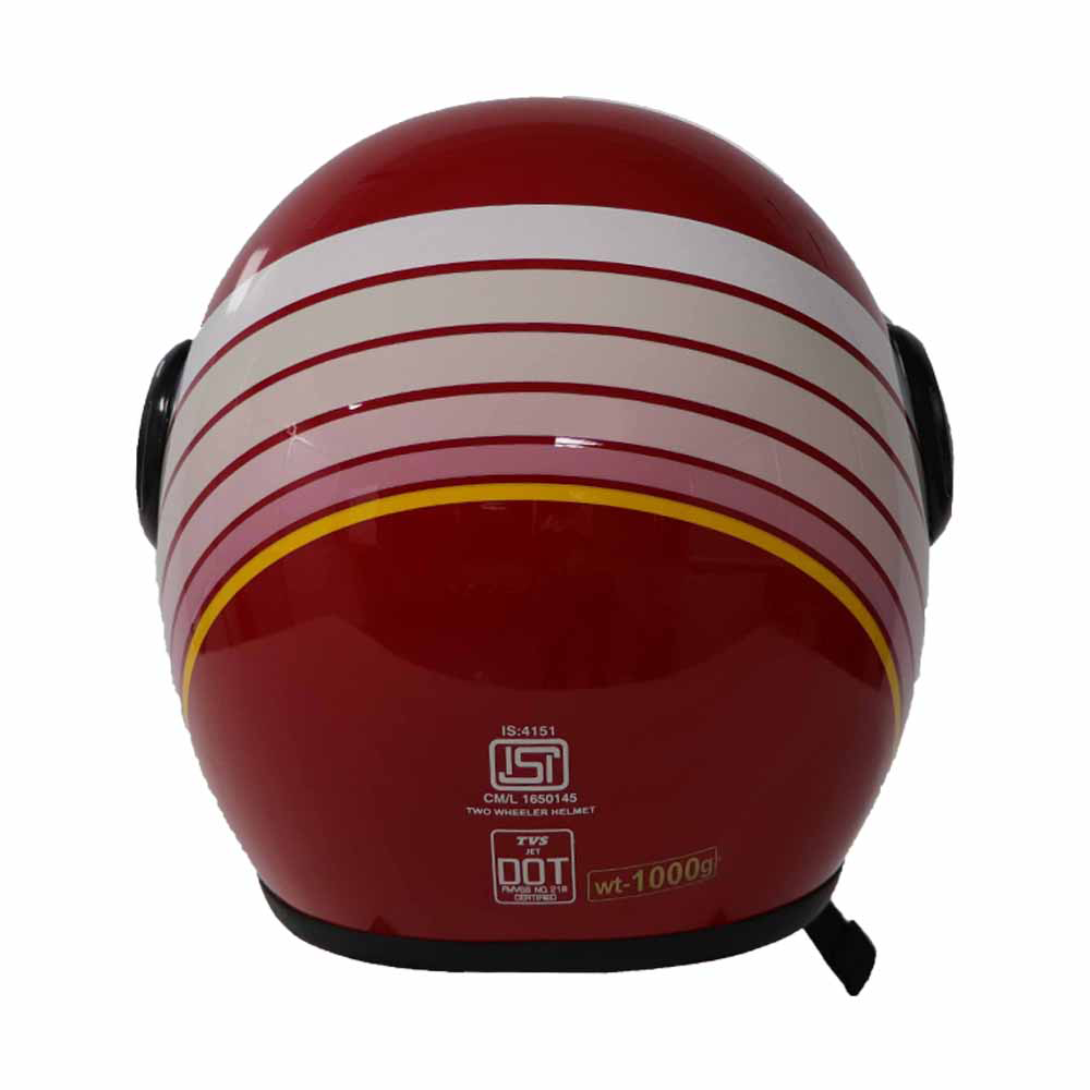 TVS Ronin Half Face Helmet - Red | ISI & DOT Certified | Premium Safety