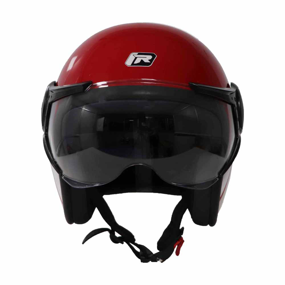 TVS Ronin Half Face Helmet - Red | ISI & DOT Certified | Premium Safety