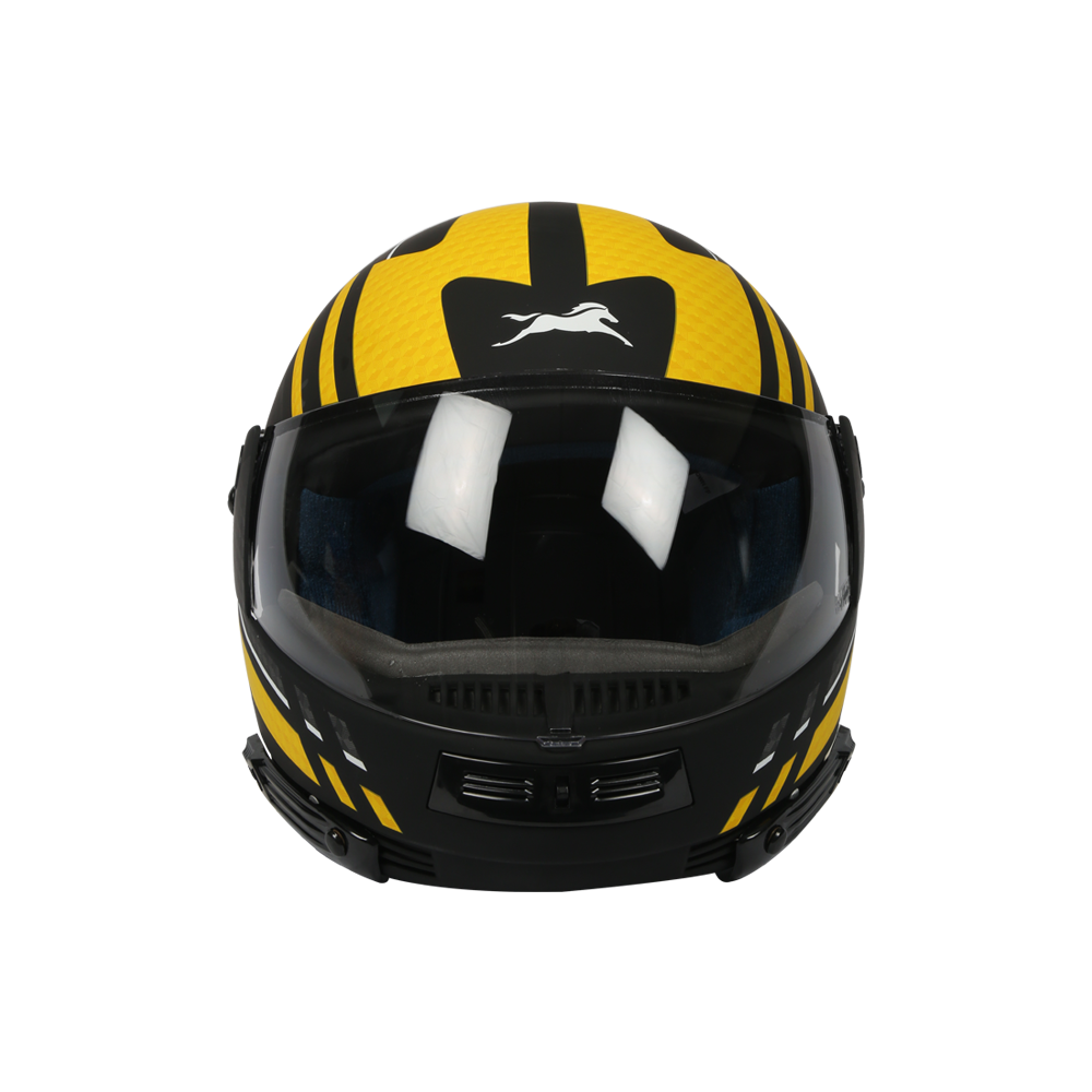 TVS Helmet Full Face Ninja Motorbike Helmet - Premium Yellow and Black Protection