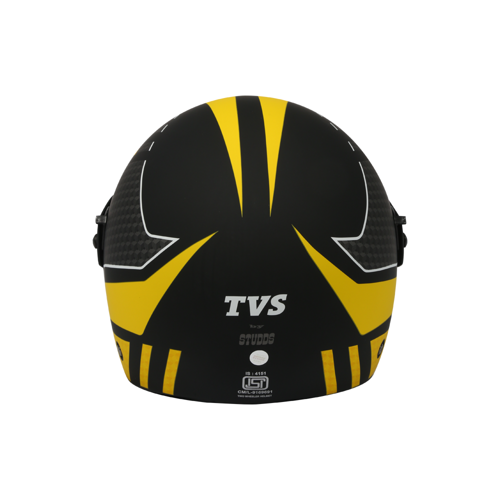 TVS Helmet Full Face Ninja Motorbike Helmet - Premium Yellow and Black Protection