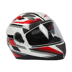 TVS Helmet Full Face Graphic 1 SE Motorbike Helmet (White and red)