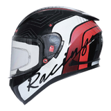 TVS Racing Helmet Matt Red & White - SV
