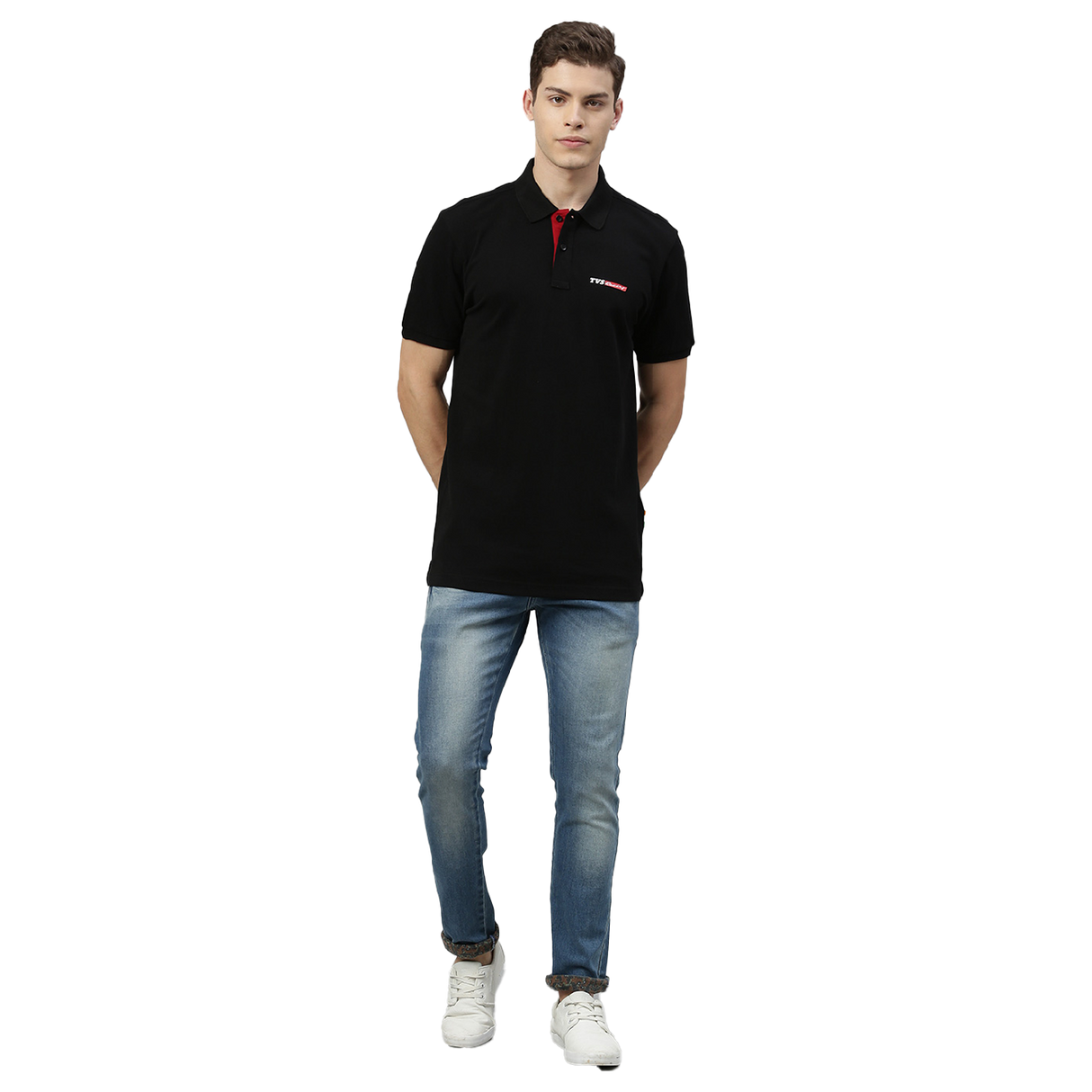 TVS Racing Polo T Shirt Cotton (Black)